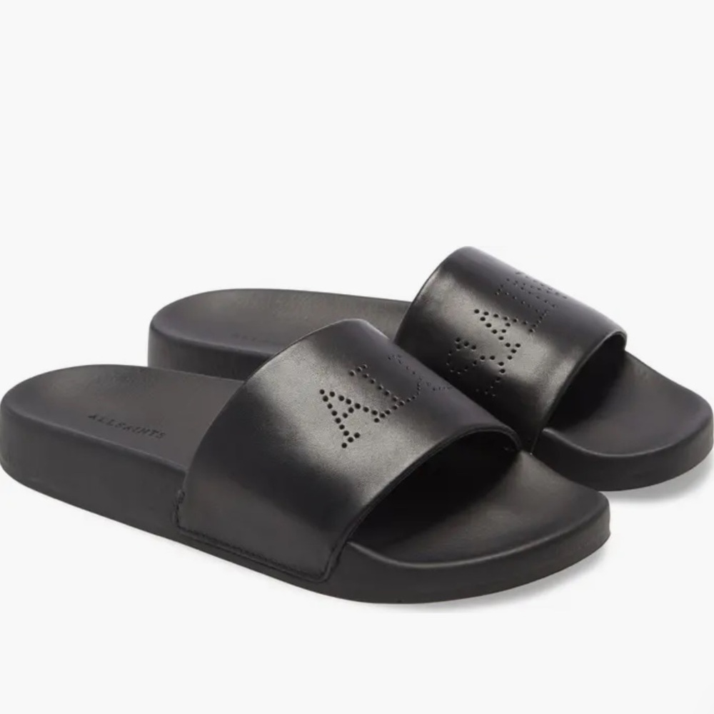 ALL SAINTS Black Karli Slide Sandals-8
